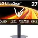 27GX790B-B 27” Ultragear QHD (3440 x 1440) OLED Gaming Monitor, Dual Mode(QHD 540Hz/ HD 720Hz), 0.02ms, TrueBlack 500, NVIDIA G-Sync Compatible, AMD FreeSync Premium Pro, DisplayPort 2.1, USB-C, Black