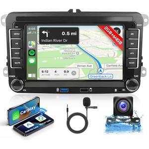 [2G+64G] Android Car Stereo for Volkswagen VW Jetta Passat Golf Beetle Polo Tiguan for SEAT for Skoda with Wireless Carplay Android Auto, 7 Inch Touchscreen with GPS,Bluetooth,WiFi,FM/RDS,EQ,ASP,SWC