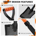 Beach Sand Scoop Shovel 42'' for Metal Detecting, Long-Handle Sand Sifter with Ergonomic D-Grip, Twist-Lock Design & Wide Step for Coin & Treasure Recovery