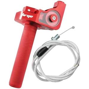 GWH Motorcycle CNC Universal Throttle Grip 7/8" 22mm Quick Twister with Throttle Cable for KLX CR CRF EXC XR CRF50 CRF230 50 70 110 125 230 250 Dirt Pit Bike Motocross Motorbike ATV (Red)