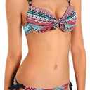 EONAR 2024 Trending Push Up Bikini Set Underwire Swim Top & Brazilian Bottom UPF50+ Push-Up Padding & Adjustable Ties C Cup Support Beachwear (M, Black Sling)