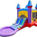 HeroKiddo 14'x26'x14.5' Jelly Bean Castle Bounce House Slide with Pool, 100% Commercial Grade PVC Vinyl, with Basketball Hoop, Wet/Dry Fun for All Ages, 360 Mesh Windows for Easy Supervision