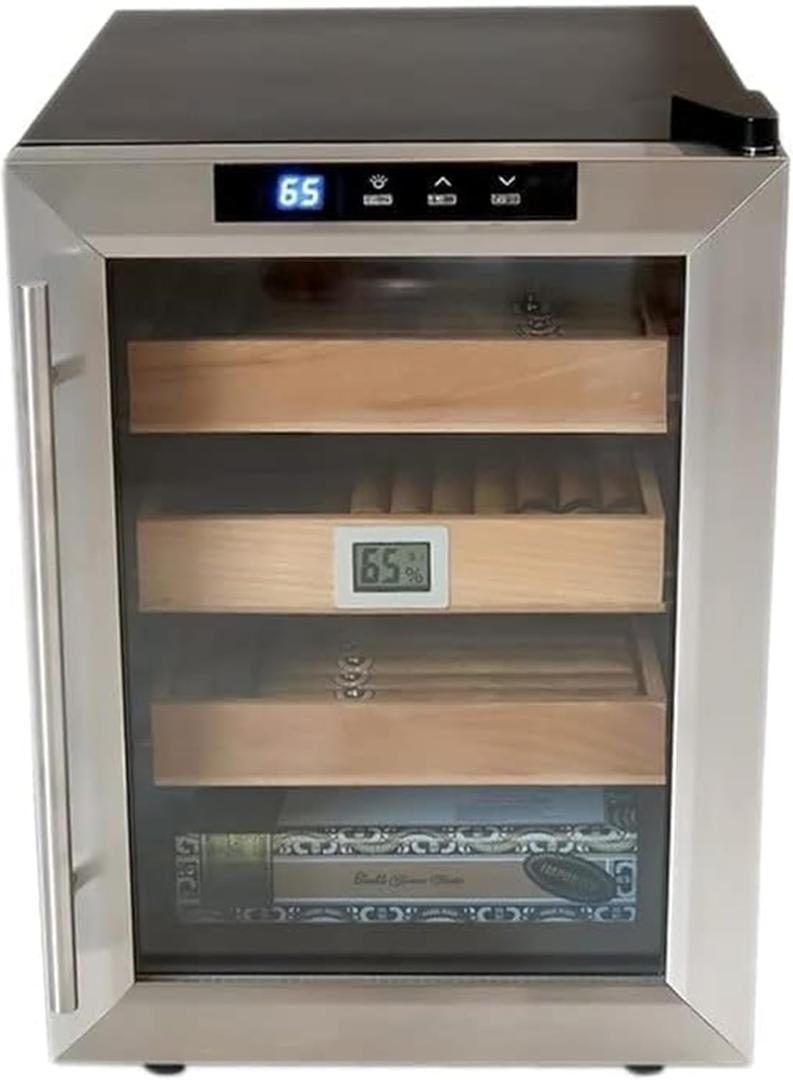 Prestige Import Group Clevelander Thermoelectric Cooler Humidor - Up to 250 Capacity - Color: Black w/Stainless Steel Door