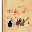 Chicken Merry Christmas Cutting Chopping Board for Kitchen, Christmas Chicken Kitchen Decor, Winter Xmas Rooster Boo Bamboo Cutting Boards for Friends Family Party Hostess