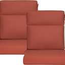 Sunbrella Outdoor High Back Chair Cushion, 2 Pack 44x21 inches Patio Chair Cushions Water Repellent Rocking Cushions Indoor Furniture Seat Pad, Spectrum Grenadine