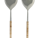 NATURAL RATTAN HANDLED SALAD SERVERS