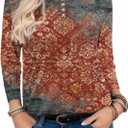 Zeagoo Long Sleeve Shirts for Women Henley T Shirts Loose Fit Tunics Dressy Casual Work Blouses Fall Fashion Tops (L)