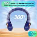 KIDEE Portable Neck Fan, Personal Bladeless Rechargeable, Upgraded 4000mAh Battery & 360 Surrounding Air Outlet, Increase Air Volume, Ultra Quiet, Long Use Time Wearable Fan for Home Travel
