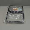 2Pcs Clear Hard Shell Zipper Case, Clear Zipper Pouches Makeup Case & Diaper Bag Organizer Lidded Storage Bins for Cosmetics, Toys, Puzzles, Craft - Travel & Home - 8.7 x 6.3 x 2.4 Inch