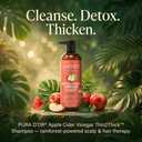 PURA D'OR Apple Cider Vinegar Thin2Thick Shampoo - Biotin, Castor Oil for Reduced Frizz, Split Ends, Clarifying & Detox, No Parabens, No Sulfates, All Hair Types, Men & Women 16 Fl Oz