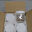 4 Pack Glass Clear Storage Canister with Airtight Lid, 12oz Overnight Oats Containers, Small Cute Decorative Pantry Jar for Snacks, Yogurt, Cereal, Fruit, Salad, Spice, Sugar, Coffee - White