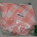 Hiasan Checkered Round Tablecloth 90 Inch - Waterproof Stain and Wrinkle Resistant Washable Fabric Table Cloth for Dining Room Party Outdoor Picnic, Pink and White