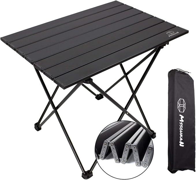 MSSOHKAN Camping Table Folding Portable Camp Side Table Aluminum Lightweight Carry Bag Beach Outdoor Hiking Picnics BBQ Cooking Dining Kitchen