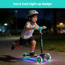 XJD Toddler Scooters for Kids 3-8, 3 Wheel Scooters for Kids 110lbs, LED Light-Up Wheels and Side, 3 Adjustable Height, Lean-to-Steer, Birthday Gift Toy for 3-8 Year Old Girl Boy
