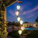 Solar Wind Chimes for Outside - Hot Air Balloon Solar Lights Outdoor Decor Gifts for Women Mom Grandma Birthday