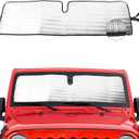 Windshield Sunshade Sun Shade Heat Shield Sun Visor Mat Compatible with Jeep Wrangler Rubicon Sahara TJ JK JKU 2 Door & 4 Door