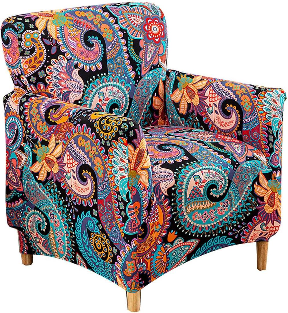 Accent Chair Covers with Arms Stretch Mid Century Modern Accent Chair Slipcovers 1-Piece Printed Banquet Arm Chair Cover Couch Sofa Covers Protector for Living Room Office Hotel #11