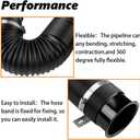 BARTOO 3" Turbine Intake Pipe, Cold Air Intake Pipe 76MM Adjustable Flexible Hose Tube Car Cold Air Turbo Intake Inlet Pipe Universal Cold Air Intake Filter, Black