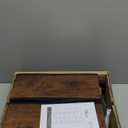 Furnulem Night Stand, Tall 4 Drawers Dresser for Bedroom, Hallway, Nursery, Closet Organizer, Nightstand Bedside Table Furniture, Vertical Storage Tower Fabric, Sturdy Steel Frame, Wood Top (Rustic Brown)