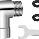 90 Degree Shower Head Elbow Adapter, All Metal Handheld Shower Arm Elbow Adapter Showers Arm Extension for Wall Mounted and Hand Showers(Chrome)