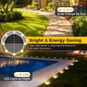 24 Pack Solar Ground Lights Outdoor, 8 LED Mini Flat Solar Disc Lights, IP65 Waterproof Pathway Lights Solar Powered, Landscape Lighting for Garden Walkway Driveway Yard Lawn,Warm White