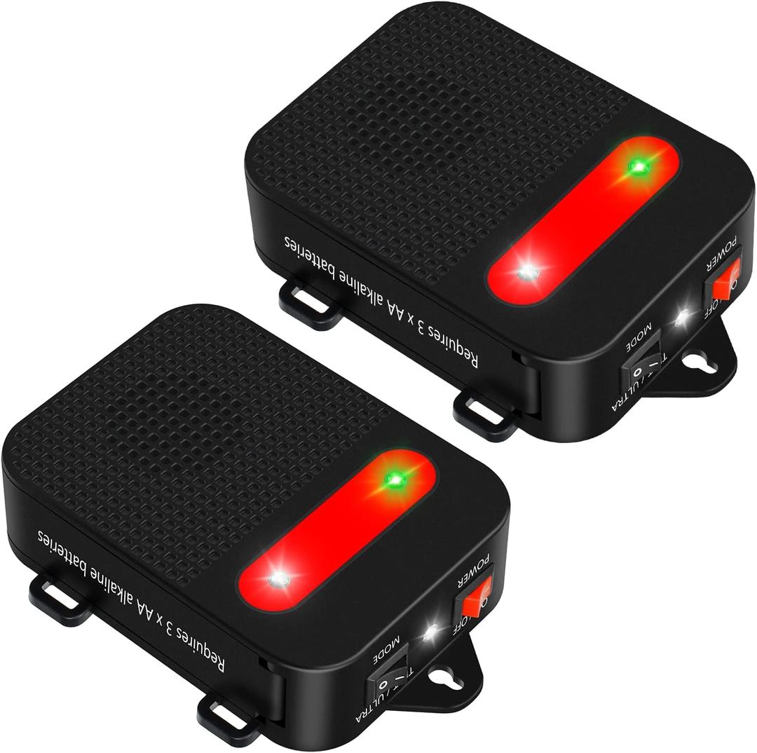 Angveirt Under Hood Rodent Repeller Ultrasonic Mouse Repellent Battery Operated Pest Repeller Rat Mice Deterrent Rodent Repellent for Car Engine Garage RV Basement Attic 2 Pack Humane