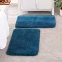 MIULEE Peacock Bathroom Rugs Set 2 Piece, Soft Absorbent Microfiber Bath Mat Set, Non Slip Quick Dry Machine Washable Plush Shaggy Bath Rugs for Bathroom Floor, Tub and Shower, 20X30 inches