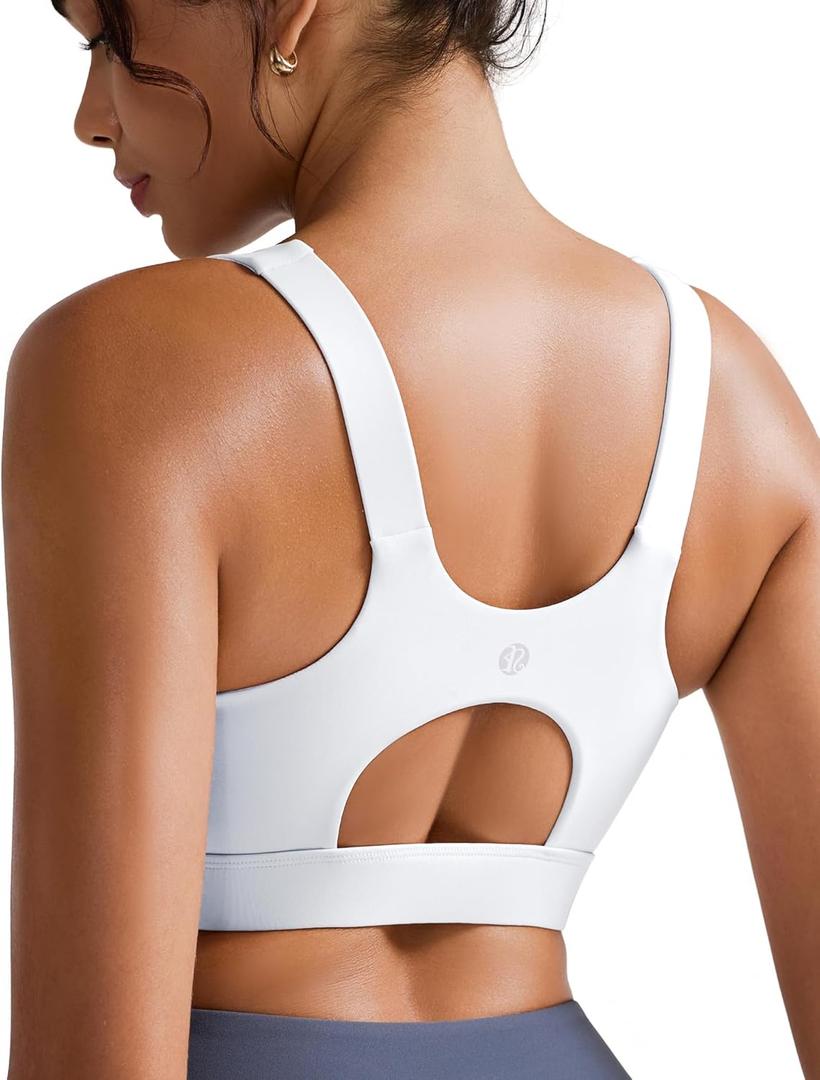 RUNNING GIRL High Impact Sports Bras for Women,Racerback Running Bra Workout Crop Tank Tops Longline Sports Bra Push Up, L