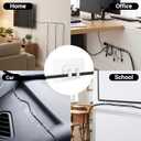 4 x Shower Caddy Adhesive Replacement, Adhesive Cable Clips for Wall, Traceless Cord Organizer & Wire Holders for for Home Office Wall, Desk, Car, LED Strips and Outdoor Lights