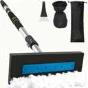 Frebuta Snow Brush for Car Non Scratch, 33 to 67in Snow Remover for Cars Ice Scrapers for Car Windshield Automotive Long Handle Splicing Extension Pole with Foam Head Snow Broom for SUV Truck