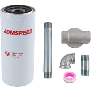 DICMIC 1200KTF7018 Fuel Filter Spin-on Particulate Replacement for Transfer Pump FR112 FR1210G FR610G 25 GPM 3/4 with 1200KTG9075 Filter Head and 3/4 ST Elbow and 3/4 x 7 Nipple