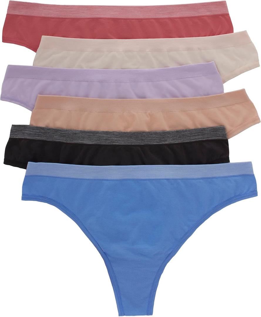 Hanes Women's Seamless Underwear Pack, Comfort Flex Fit Bikini Boyshort or Thong Panties, 6-Pack Large