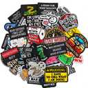 20 Pieces Random Funny Patches, Hook and Loop Humorous Funny Embroidered Meme Morale Patch, DIY Applique Accessories for Backpacks, Dog Harnesses, Army Vests, Hats, Helmets