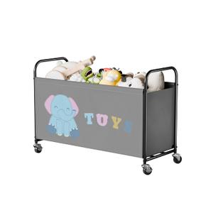 GRANNY SAYS Toy Box for Boys Girls, Extra Large Toy Chest Storage with Wheels, Metal Kids Toy Storage Organizer for Living Room Storage, 135L Toy Bins for Kids Organizer Stuffed Animals, Grey