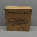 MAJALiS Expandable Stainless Steel Over The Sink Dish Drying Rack for Small Kitchen Counter Space Saving, Compact RV Plate Drainer Strainer in Black Wire Metal with Hanging Adjustable Utensil Holder