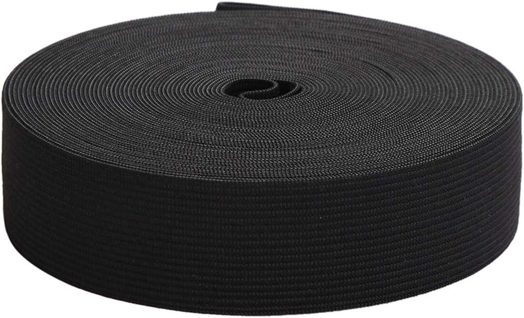 1-1/5 Inch by 20 Yard Black Heavy Stretch High Elasticity Elastic Spool Knit Elastic Bands for Sewing