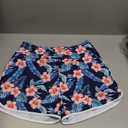 G Gradual 3" Women's Swim Shorts 3 Pockets High Waisted Board Shorts Tummy Control Swimsuit Bottoms with Liner Beach Water (Medium, Navy Flower)