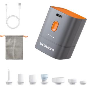 2-in-1 Cordless Electric Vacuum Pump, Rechargeable Vacuum & Inflate Air Pump for Vacuum Storage Bags and Inflatables, Portable Travel Air Pump with 7 Nozzles for Home & Outdoor Use