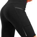 Women's High Waisted Biker Shorts 8" Running Workout Tummy Control Bike Spandex Shorts for Women Zipper Pockets (Black)