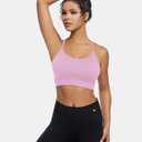 Women's Crossback Mid Impact Sports Bra with Removable Cups - Medium Support, Racerback Design (Blue)