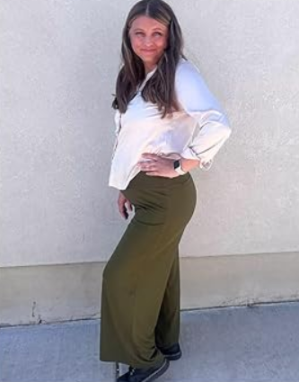 CHICASIMR Wide Leg Womens Pants High Waist Loose Flowy Comfy Lounge Stretch Soft Women Pants Casual Pants Size S