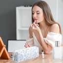 Cosmetic Bag for Women Corduroy Makeup Bag Travel Make Up Organizer Tool Pouch Small Bag for Purse, Zipper Portable Storage Pouch Toiletry Bag for Women (Apis)