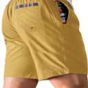 Comdecevis Men's Athletic Shorts 6" Quick-Dry 4-Way Stretch Color Block Elastic Waist Summer Beach Swimming Shorts (Yellow), XL