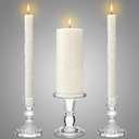 Irenare Unity Candles with Holder for Wedding Ceremony Wedding Decortions Accessories Glass Candle Holder Pillar Candle for Formal Events Church (Delicate)