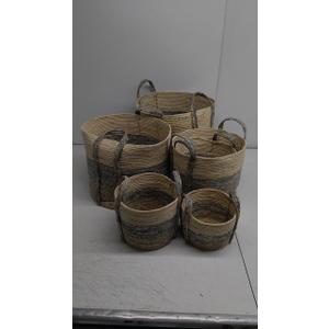 Oval Water Hyacinth Basket 6Pcs