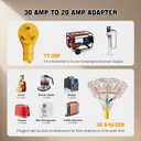 30 Amp to 110V 20 Amp RV Power Adapter, NEMA TT-30P Male to 3x5-15R/20R Household Outlets Splitter with LED Indicator, 3-Way 120V Electrical Y Adapter for RV Camping, Trailers, Home Garage Use