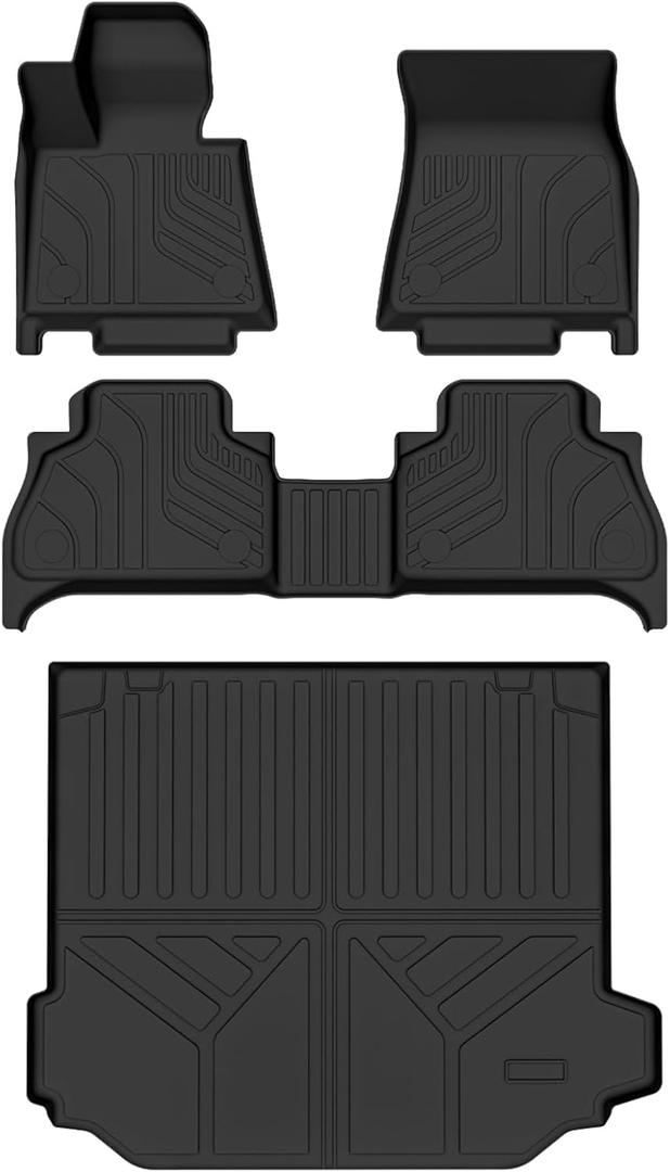 Auxko All Weather Floor Mats Cargo Mat Fit for BMW X5 2019-2025 2026 TPE Liners Accessories All Season Guard Odorless Anti-Slip Floor Mats Cargo Mat for BMW X5 2019 2020 2021 2022 2023 2024 2025 Black