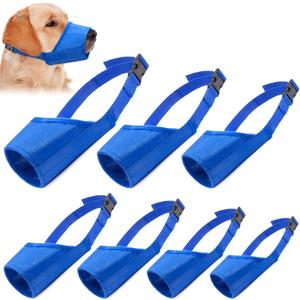 Coppthinktu Dog Muzzle Suit 7PCS Muzzles for Biting Barking Chewing, Adjustable Dog Mouth Cover for Small Medium Large Dogs, Soft Comfortable Dogs Muzzle for Long Snout