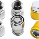 Wheel Lock Lug Nut kit 1/2-20 Thread Size Anti Theft, Compatible with F-150 B250 G1500 Mustang & Wrangler Comanche Liberty CJ5 CJ6 & Cherokee Century Regal Wildcat starchief & More Model
