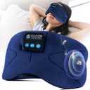 LOVE EYE Sleep Headphones Bluetooth 5.4 Sleeping Eye Mask Wireless Music Earphones with HD Speakers for Side Sleepers Total Blackout Cotton Mask for Travel, Home, Office, Unique Gifts